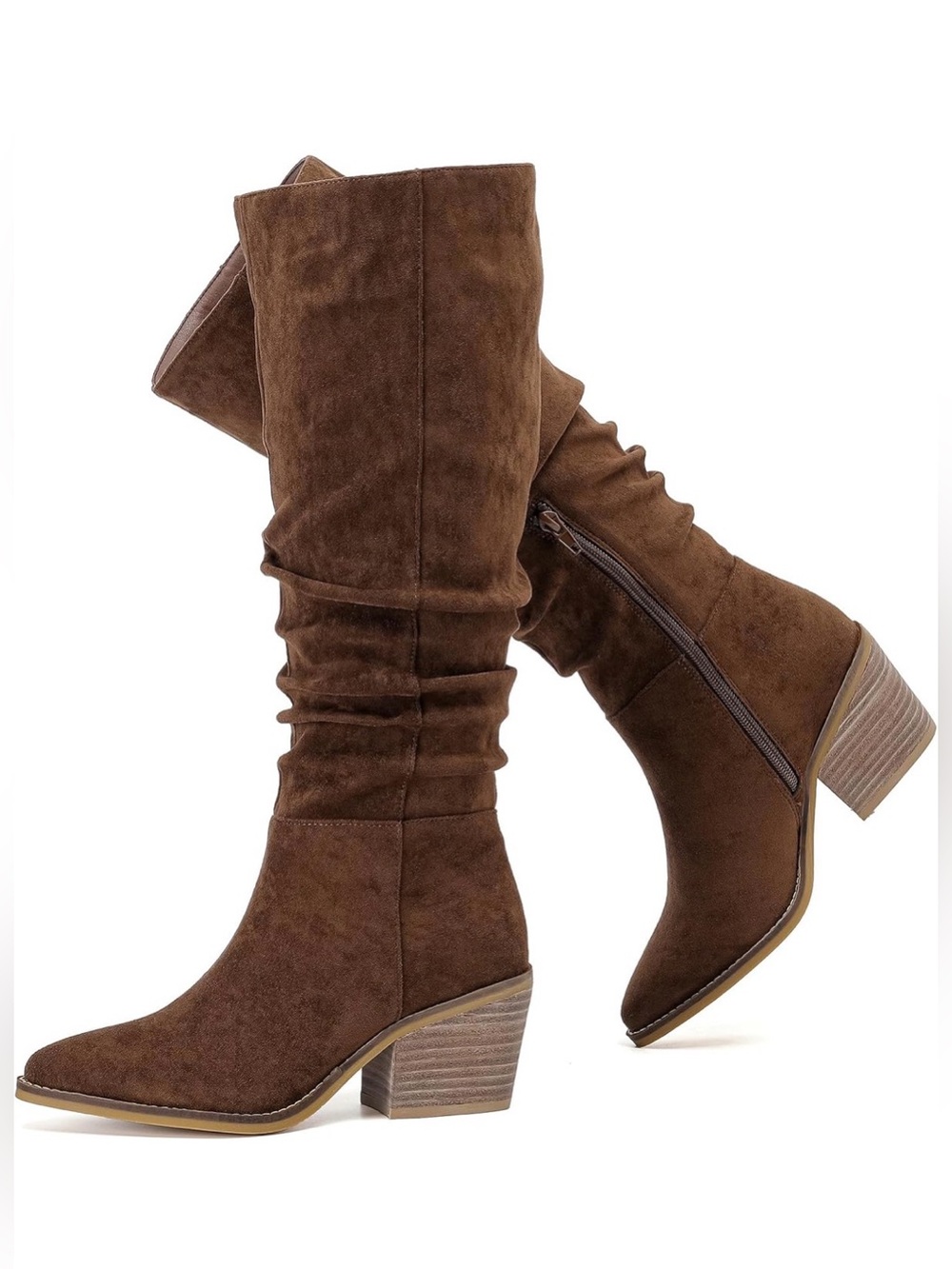 🆕Women's Suede Mid-Calf Slouch Boots